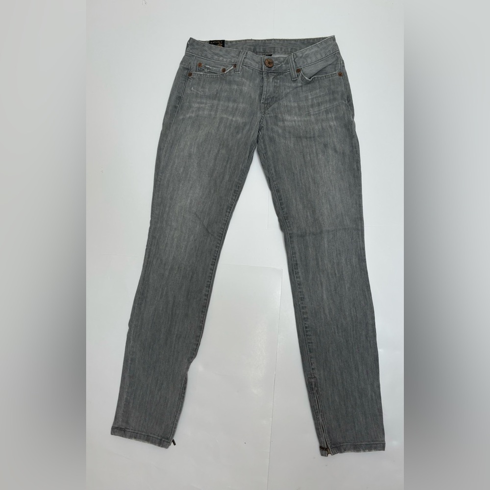 Lucky Brand grey Lola zip skinny zipper leg 2 26 low rise